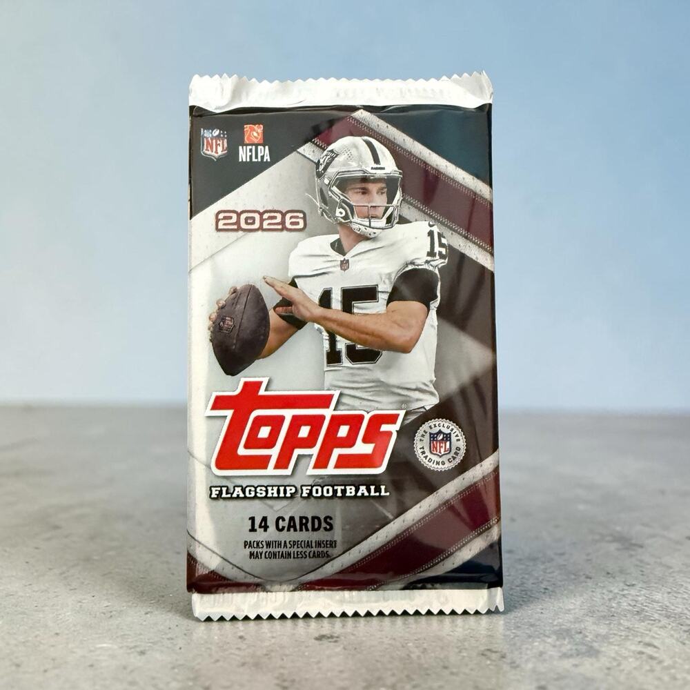 (1) 2026 Topps Flagship NFL Football Factory Sealed Pack From Box - 14 Cards